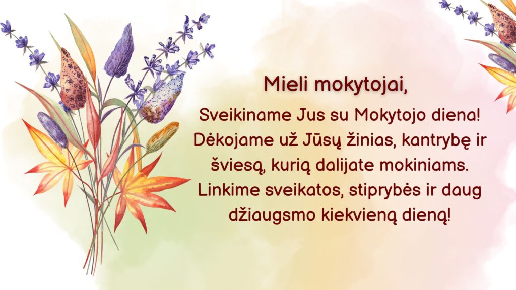Sveikiname su Tarptautine Mokytojų diena!